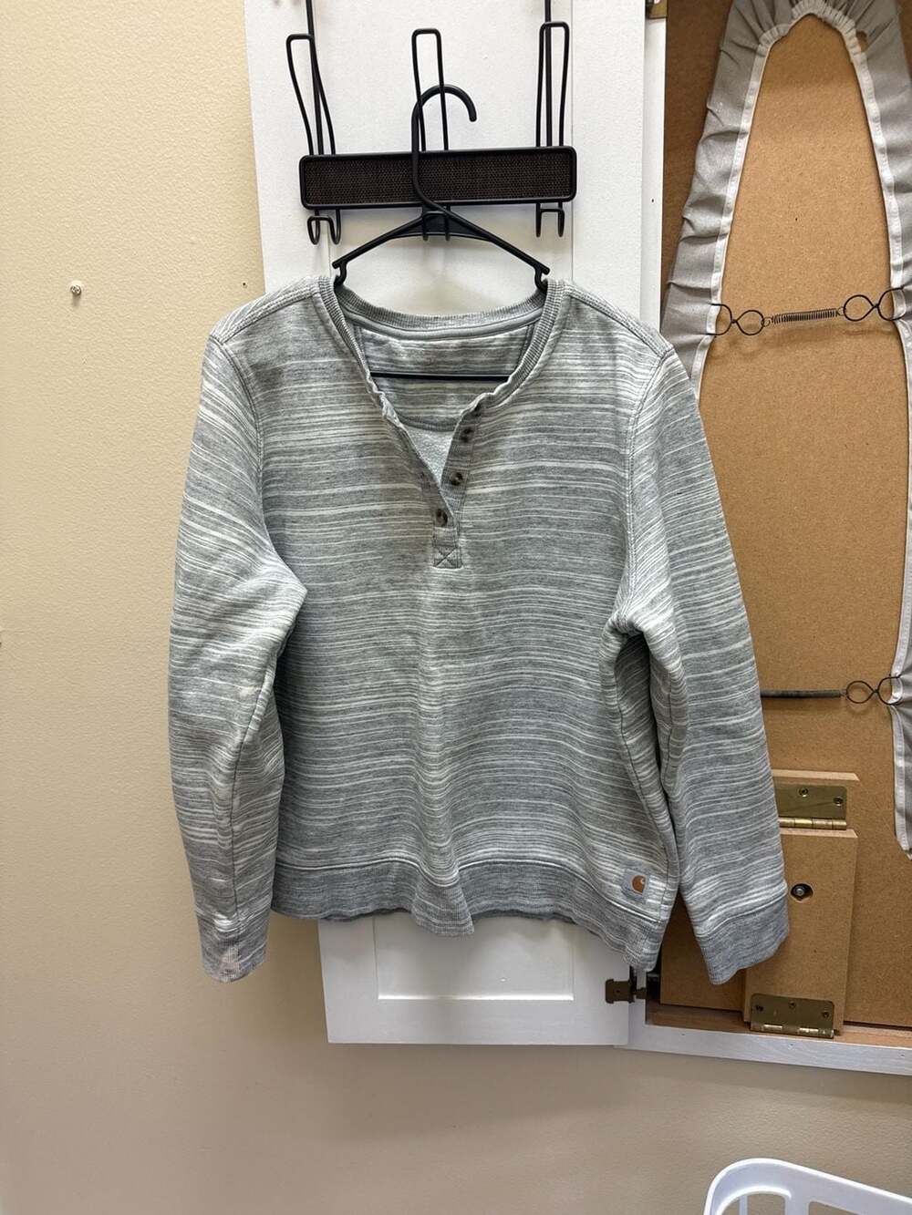Carhartt Gray Space Dye Henley Pullover Sweatshirt